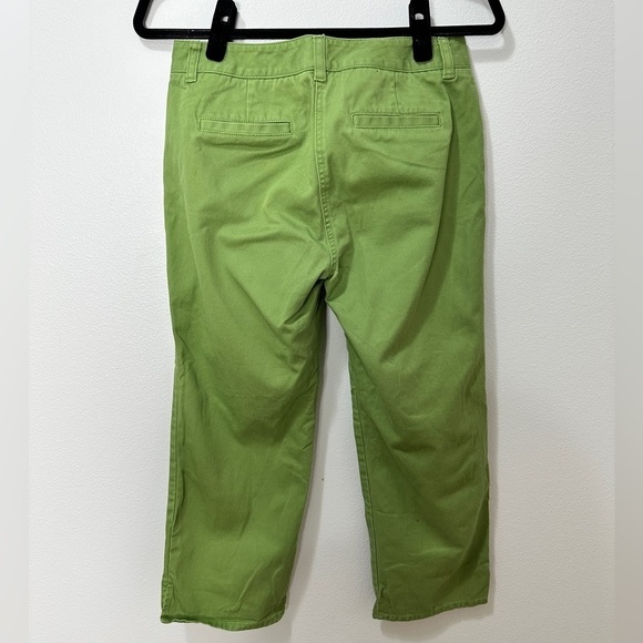J. Crew Factory Women’s Sz 2 Favorite Fit Green Cropped Pants Flat Front Trouser - Picture 2 of 4